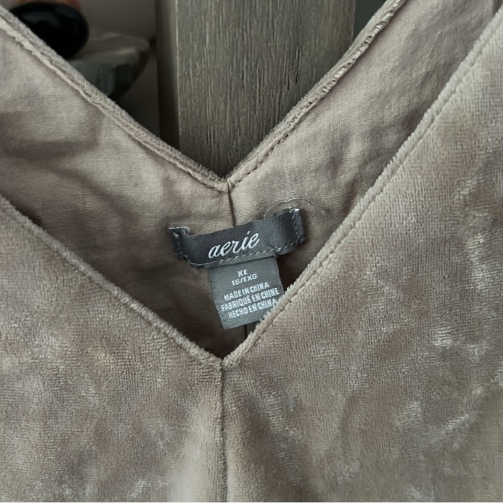 Aerie Velvet Tiered Camisole in Greige - Picture 2 of 4